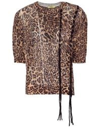 PHO® Firenze - Trui Met Luipaard-Print En Broche - Lyst