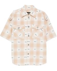 John Richmond - Check-Print Short-Sleeve Shirt - Lyst