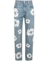 DENIM TEARS - X Levi's Cotton Wreath-Print Straight-Leg Jeans - Lyst