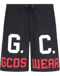 Gcds - Logo-Print Drawstring Swim Shorts - Lyst