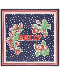 Bally - Seidenschal mit Erdbeeren-Print - Lyst