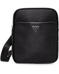 Guess - Milano Logo-Plaque Textured Messenger Bag - Lyst