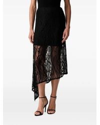 Guess - Asymmetrische Rok Met Kanten Laag - Lyst