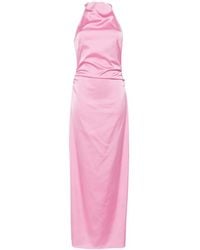 ROTATE BIRGER CHRISTENSEN - High-Neck Gathered Mini Dress With Back Zip - Lyst