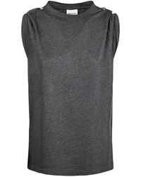 Isabel Marant - Mc Zelna Anthracite Shoulder Detail T-Shirt - Lyst