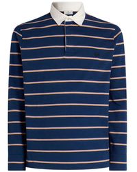 Etro - Striped Long-Sleeve Polo Shirt - Lyst