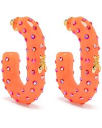Patrizia Pepe - Rhinestone Hoop Earrings - Lyst