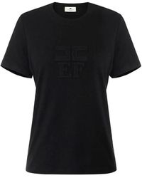 Elisabetta Franchi - Jersey T-Shirt With Logos - Lyst