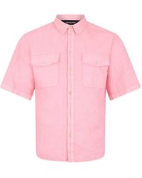 DSquared² - Linnen Overhemd Met Korte Mouwen - Lyst