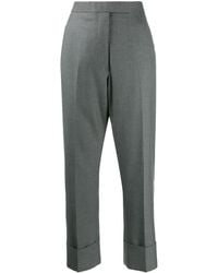 Thom Browne - Classic Straight Cut Wool Trousers With Turn-Ups - Lyst