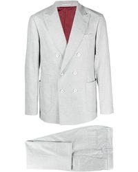 Brunello Cucinelli - Double-breasted Flannel Suit - Lyst