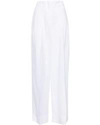 Peserico - High-waist Wide-leg Linen Trousers - Lyst