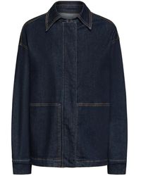 Elena Miro - Contrast-Stitch Denim Jacket - Lyst
