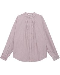 Maliparmi - Striped Collarless Shirt - Lyst