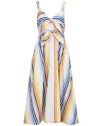 Toccin - Wren Double Tie-Front Midi Cotton Dress - Lyst