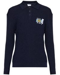 Moschino - Waffle-Knit Logo-Patch Sweater - Lyst