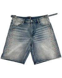 HMDD - H-Star Crystal-Embellished Denim Shorts - Lyst