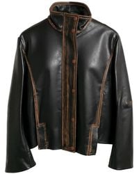 Brandon Maxwell - Mason High-Neck Leather Jacket - Lyst