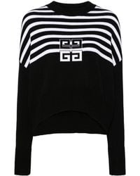 Givenchy - Maglione bicolor nero con patch 4g - Lyst