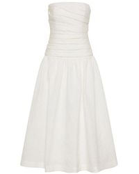 Rachel Gilbert - Vestido palabra de honor fruncido - Lyst