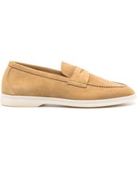 SCAROSSO - Luciana Suede Penny Loafers - Lyst