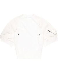 Sacai - Twill-Panelled T-Shirt - Lyst