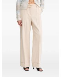 Guess - Belted Turn-Up Trousers - Lyst