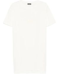 Emporio Armani - Logo-Embroidered T-Shirt Beach Dress - Lyst