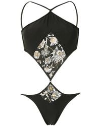 Amir Slama - Floral Print Embroidered One-Piece - Lyst
