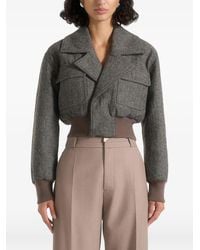 Manière De Voir - Cosette Herringbone Wool Lapel Bomber Jacket - Lyst