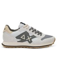 Sun 68 - Logo-Patch Suede-Panel Sneakers - Lyst
