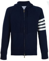 Thom Browne - Cashmere Zip Front Knitted Hoodie - Lyst