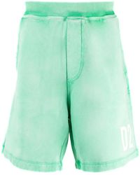 DSquared² - Logo-print Cotton Track Shorts - Lyst