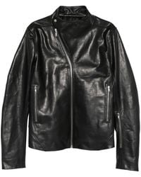 Rick Owens - Release Asymmetric-Zip Leather Jacket - Lyst