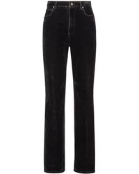 Ferragamo - Gerade Hose Mit Logo-Patch - Lyst