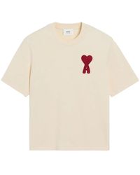 Ami Paris - Ami De Coeur-Patch Cotton T-Shirt - Lyst