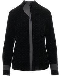 Emporio Armani - Lurex-Detail Velvet Shirt - Lyst