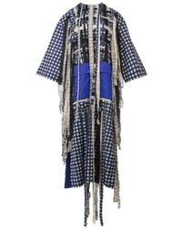 Biyan - Patchwork Frayed-Trim Midi Dress - Lyst