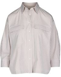 Brunello Cucinelli - Gestreepte Blouse - Lyst