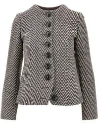 Emporio Armani - Diagonal-Stripe Button-Up Jacket - Lyst