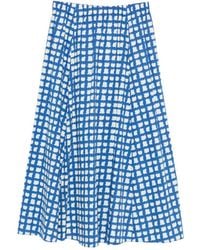 iBlues - Check-Print Short-Sleeve Midi Dress - Lyst