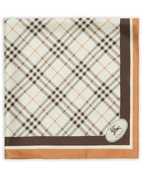 Burberry - Check Knight Stamp Silk Scarf - Lyst