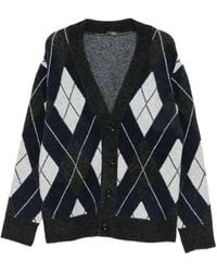 Hōsio - Argyle-Knit Cardigan - Lyst
