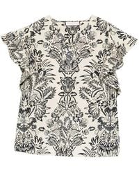Ulla Johnson - Severine Floral-Print Ruffled Top - Lyst