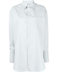 AURALEE - Pinstripe Long-line Shirt - Lyst