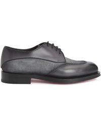 Santoni - Colin Suede-Panel Derby Shoes - Lyst