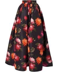 Carolina Herrera - Chrysanthemum-Print Ball Maxi Skirt - Lyst