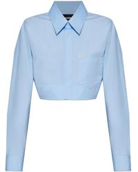 DSquared² - Chemise En Coton À Coupe Crop - Lyst