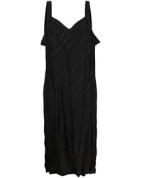 Balenciaga - Logo-print Silk Slip Dress - Lyst
