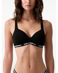 KARL LAGERFELD - Logo-Tape Padded Bra - Lyst